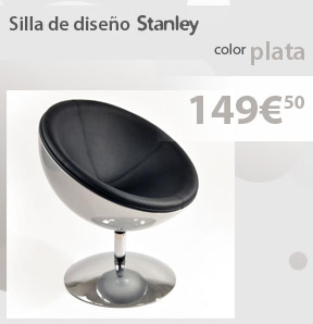 Promociones del momento : Sill�n / silla de dise�o plateado y negro de ABS y poliuretano Stanley