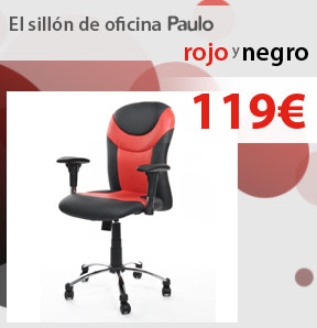 Promociones del momento : Sill�n de oficina Paulo de color negro y rojo