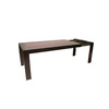 La mesa con ala desplegable BRANDON- de roble macizo y de cristal glaceado de color rojo- color wenge image pub1