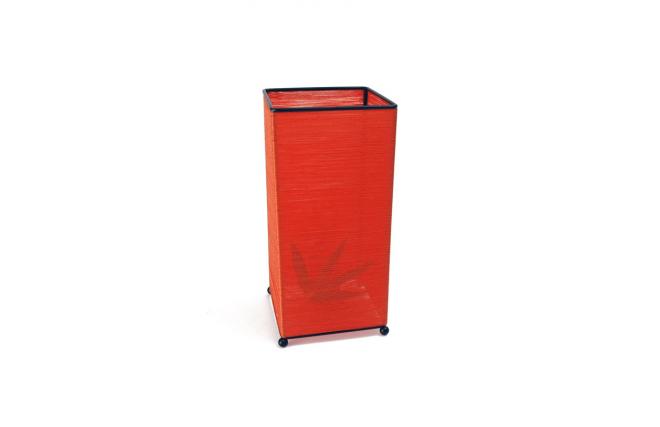 L&aacute;mpara de sobre mesa Guilin rectangular de bamb&uacute; color naranja