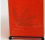 L&aacute;mpara de sobre mesa Guilin rectangular de bamb&uacute; color naranja