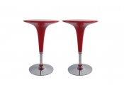 Lote de 2 mesas de bar John de color rojo