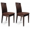 Lote de 2 sillas BELLA de color marron casta&ntilde;o y el asiento de color marr&oacute;n oscuro