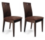 Lote de 2 sillas BELLA de color marron casta&ntilde;o y el asiento de color marr&oacute;n oscuro