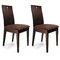 Lote de 2 sillas BELLA de color marron casta&ntilde;o y el asiento de color marr&oacute;n oscuro
