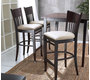 Lote de 2 sillas de bar Ellen de roble macizo y de color wenge