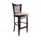 Lote de 2 sillas de bar Ellen de roble macizo y de color wenge y con asiento de color claro
