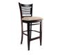 Lote de 2 sillas de bar Ellen de roble macizo y de color wenge y con asiento de color claro