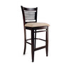 Lote de 2 sillas de bar Ellen de roble macizo y de color wenge y con asiento de color claro image pub1
