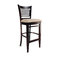 Lote de 2 sillas de bar Ellen de roble macizo y de color wenge y con asiento de color claro