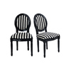 Lote de 2 sillas de cocina / comedor MEDAILLON con rayas blanco y negro image pub1