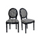 Lote de 2 sillas de cocina / comedor MEDAILLON con rayas blanco y negro
