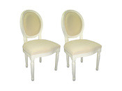Lote de 2 sillas de cocina / comedor MEDAILLON � color blanco