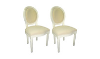 Lote de 2 sillas de cocina / comedor MEDAILLON � color blanco