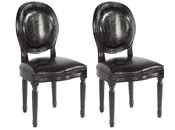 Lote de 2 sillas de cocina / comedor MEDAILLON � color negro
