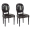 Lote de 2 sillas de cocina / comedor MEDAILLON � color negro