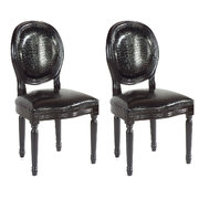 Lote de 2 sillas de cocina / comedor MEDAILLON � color negro