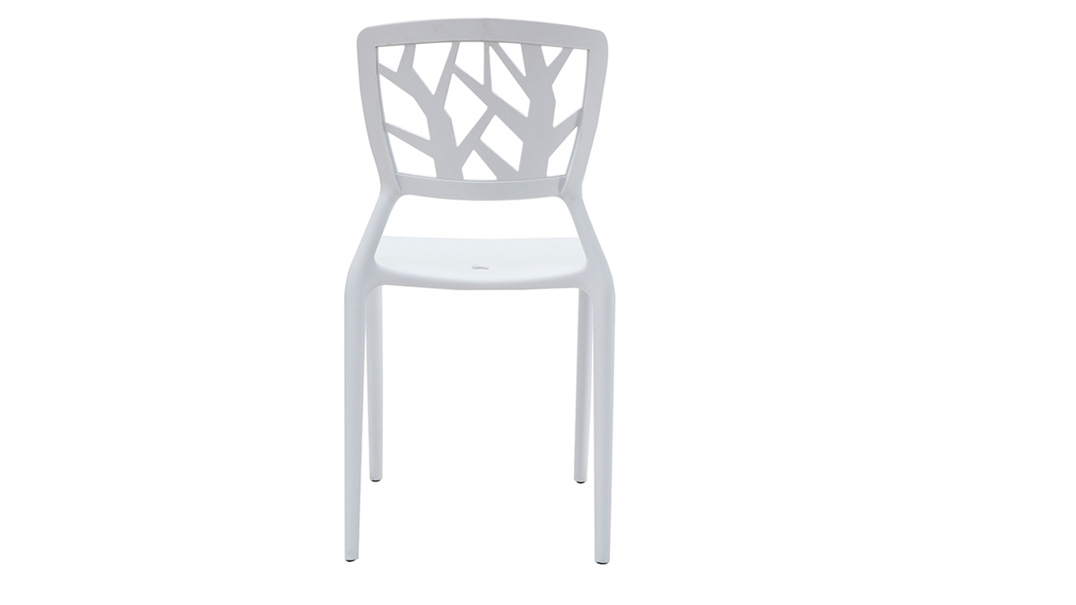 Lote de 2 sillas de diseo blancas apilables interior / exterior KATIA