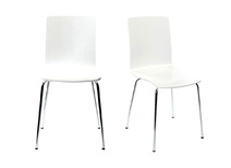 Lote de 2 sillas de dise&ntilde;o color blanco NELLY