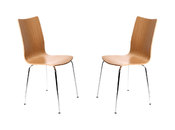 Lote de 2 sillas de dise&ntilde;o color madera natural ELLA