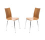Lote de 2 sillas de dise&ntilde;o color madera natural ELLA