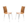 Lote de 2 sillas de dise&ntilde;o color madera natural ELLA