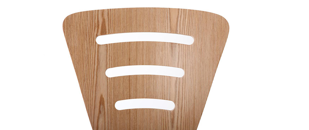 Lote de 2 sillas de dise&ntilde;o color madera natural oscura LENA