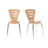 Lote de 2 sillas de dise&ntilde;o color madera natural oscura LENA