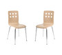 Lote de 2 sillas de dise&ntilde;o color madera natural TARA