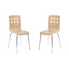 Lote de 2 sillas de dise&ntilde;o color madera natural TARA