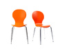 Lote de 2 sillas de dise&ntilde;o color naranja NEW ABIGAIL