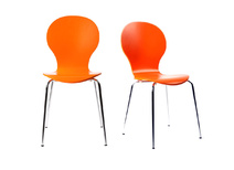 Lote de 2 sillas de dise&ntilde;o color naranja NEW ABIGAIL