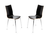 Lote de 2 sillas de dise&ntilde;o color negro ELLA