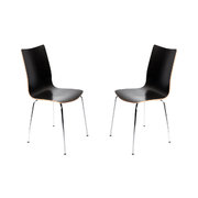 Lote de 2 sillas de dise&ntilde;o color negro ELLA