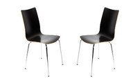 Lote de 2 sillas de dise&ntilde;o color negro ELLA