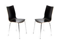 Lote de 2 sillas de dise&ntilde;o color negro ELLA