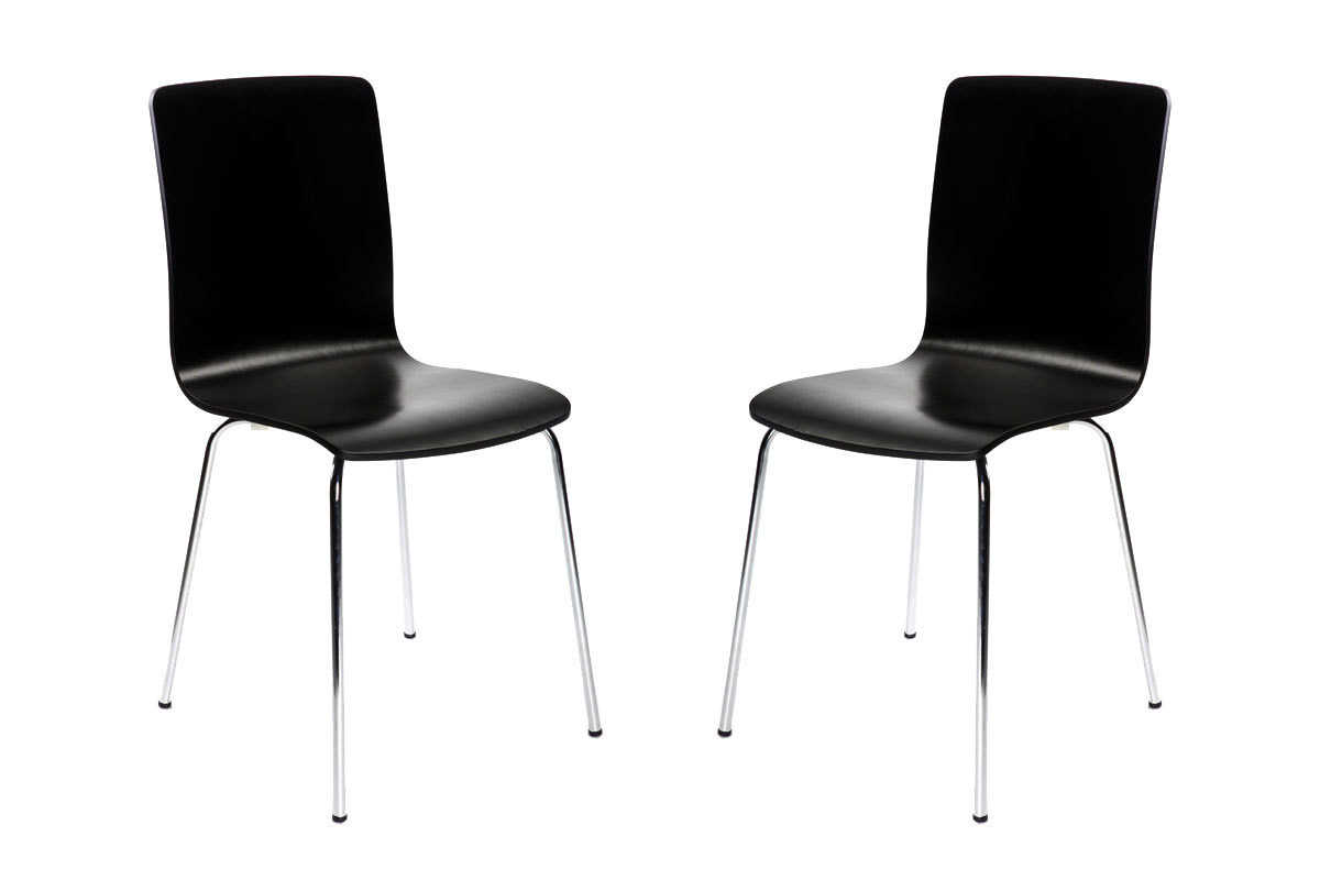 Lote de 2 sillas de dise&ntilde;o color negro NELLY
