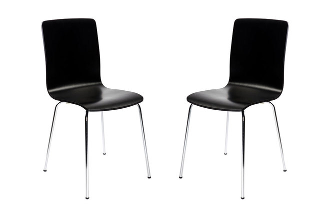 Lote de 2 sillas de dise&ntilde;o color negro NELLY