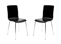 Lote de 2 sillas de dise&ntilde;o color negro NELLY