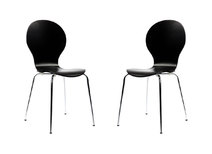 Lote de 2 sillas de dise&ntilde;o color negro NEW ABIGAIL