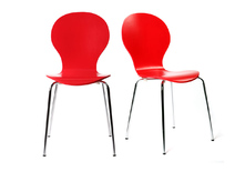 Lote de 2 sillas de dise&ntilde;o color rojo NEW ABIGAIL