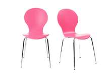 Lote de 2 sillas de dise&ntilde;o color rosa NEW ABIGAIL