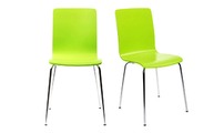 Lote de 2 sillas de dise&ntilde;o color verde manzana NELLY