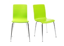 Lote de 2 sillas de dise&ntilde;o color verde manzana NELLY