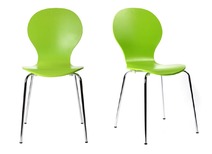 Lote de 2 sillas de dise&ntilde;o color verde manzana NEW ABIGAIL