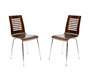 Lote de 2 sillas de dise&ntilde;o de madera color chocolate y negro ZENIA