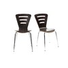 Lote de 2 sillas de dise&ntilde;o de madera color negro LENA