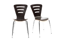 Lote de 2 sillas de dise&ntilde;o de madera color negro LENA
