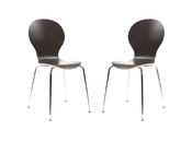 Lote de 2 sillas de dise&ntilde;o de madera marr&oacute;n oscuro NEW ABIGAIL