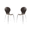 Lote de 2 sillas de dise&ntilde;o de madera marr&oacute;n oscuro NEW ABIGAIL